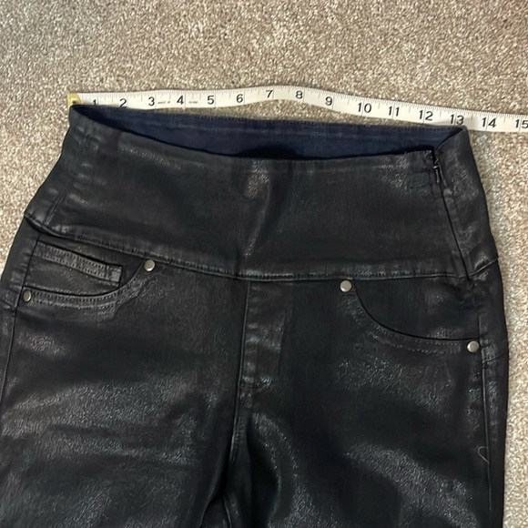 SPANX Alexia Black Wax Denim Leggings - Picture 8 of 10